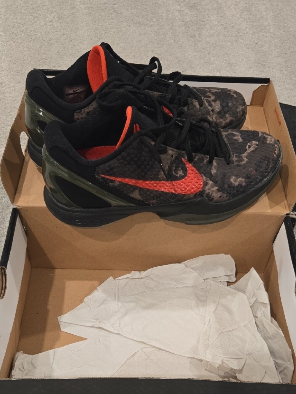 Nike Zoom Kobe VI Black White Crimson Men's Athletic Shoes